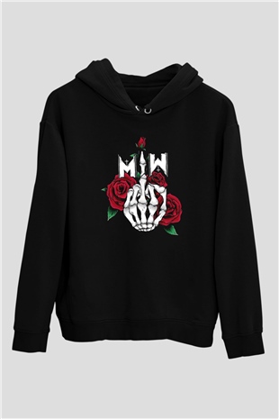 Motionless in White Baskılı Unisex Siyah Kapüşonlu Sweatshirt