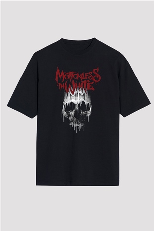 Motionless in White Baskılı Unisex Siyah Oversize Tişört - Tshirt