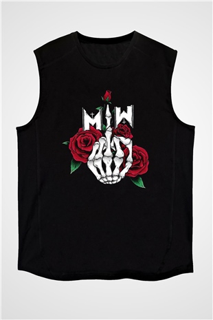 Motionless in White Baskılı Unisex Siyah Kolsuz Tişört - Tshirt