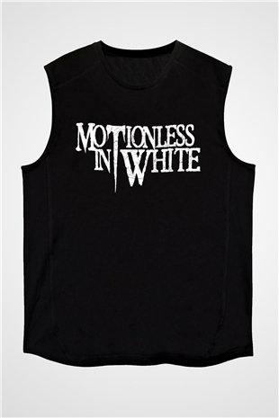 Motionless in White Baskılı Unisex Siyah Kolsuz Tişört - Tshirt