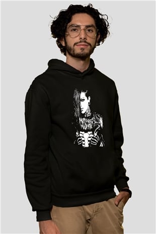 Motionless in White Baskılı Unisex Siyah Kapüşonlu Sweatshirt