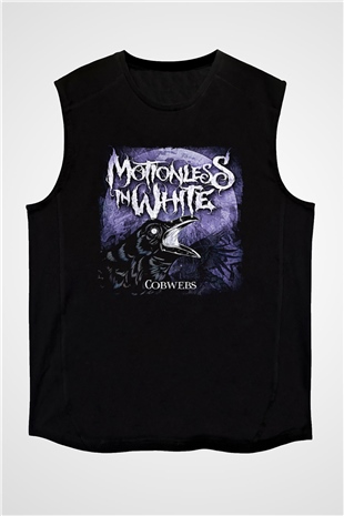 Motionless in White Baskılı Unisex Siyah Kolsuz Tişört - Tshirt