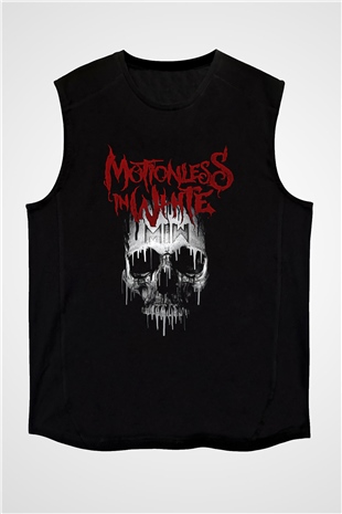 Motionless in White Baskılı Unisex Siyah Kolsuz Tişört - Tshirt