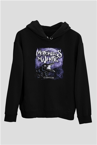 Motionless in White Baskılı Unisex Siyah Kapüşonlu Sweatshirt