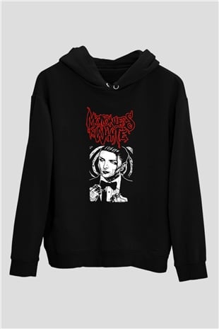 Motionless in White Baskılı Unisex Siyah Kapüşonlu Sweatshirt