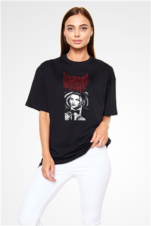 Motionless in White Baskılı Unisex Siyah Oversize Tişört - Tshirt