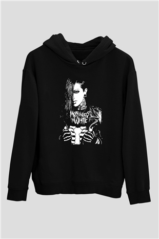 Motionless in White Baskılı Unisex Siyah Kapüşonlu Sweatshirt