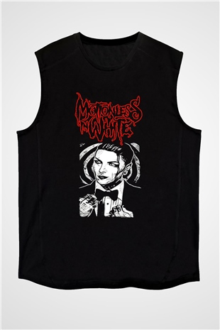 Motionless in White Baskılı Unisex Siyah Kolsuz Tişört - Tshirt
