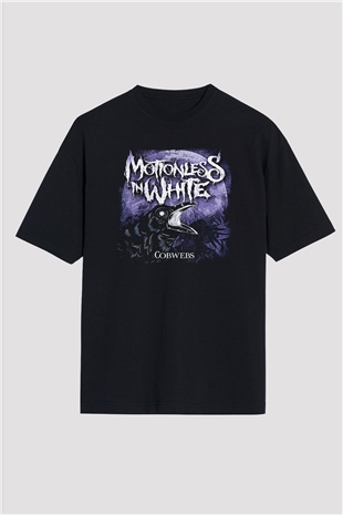 Motionless in White Baskılı Unisex Siyah Oversize Tişört - Tshirt