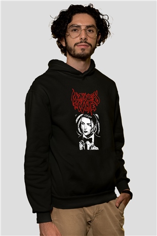 Motionless in White Baskılı Unisex Siyah Kapüşonlu Sweatshirt