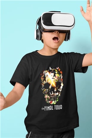Mötley Crüe Baskılı Siyah Unisex Çocuk Tişört