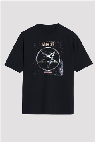 Mötley Crüe Siyah Unisex Oversize Tişört T-Shirt