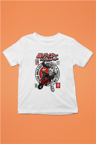 Motocompo Baskılı Unisex Beyaz Çocuk Tişört