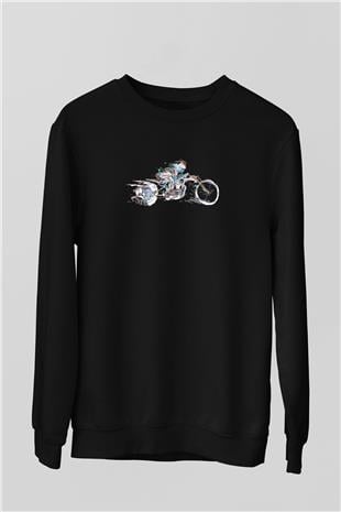 Motor Sporları - Motor sports Baskılı Unisex Siyah Sweatshirt