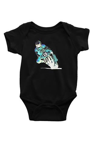 Motor Sporları - Motor sports Baskılı Unisex Siyah Bebek Body - Zıbın