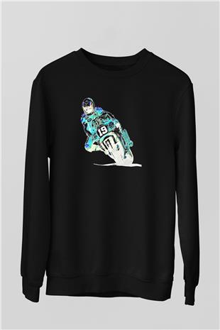 Motor Sporları - Motor sports Baskılı Unisex Siyah Sweatshirt