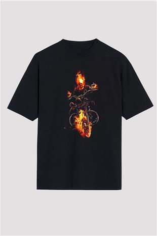 Motor Sporları - Motor sports Baskılı Unisex Siyah Oversize Tişört