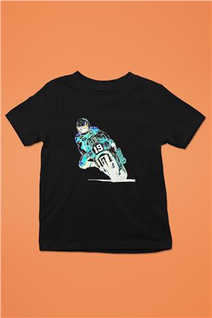 Motor Sporları - Motor sports Baskılı Unisex Siyah Çocuk Tİşörtü - Tshirt