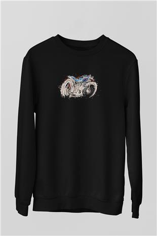 Motor Sporları - Motor sports Baskılı Unisex Siyah Sweatshirt