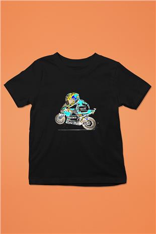 Motor Sporları - Motor sports Baskılı Unisex Siyah Çocuk Tİşörtü - Tshirt