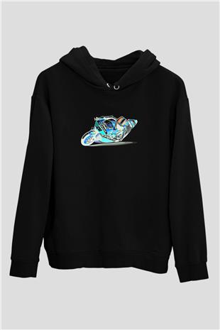 Motor Sporları - Motor sports Baskılı Unisex Siyah Hoodie