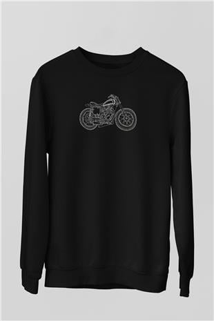 Motor Sporları - Motor sports Baskılı Unisex Siyah Sweatshirt