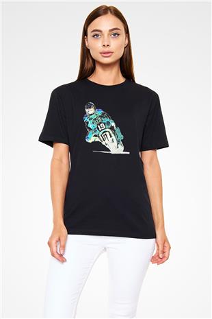 Motor Sporları - Motor sports Baskılı Unisex Siyah Tişört - Tshirt
