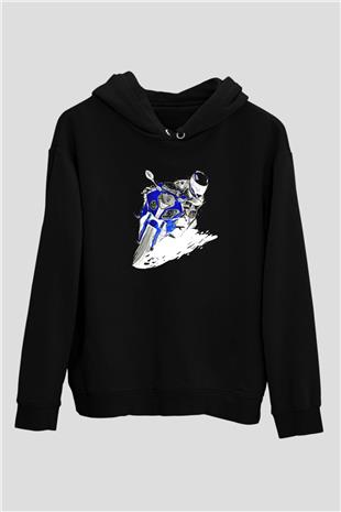 Motor Sporları - Motor sports Baskılı Unisex Siyah Hoodie