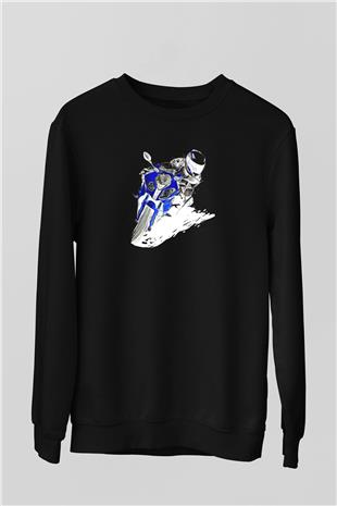Motor Sporları - Motor sports Baskılı Unisex Siyah Sweatshirt