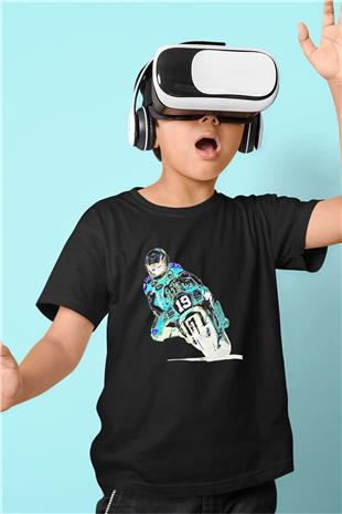 Motor Sporları - Motor sports Baskılı Unisex Siyah Çocuk Tİşörtü - Tshirt