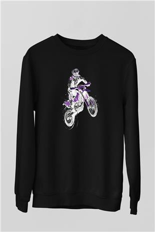 Motor Sporları - Motor sports Baskılı Unisex Siyah Sweatshirt