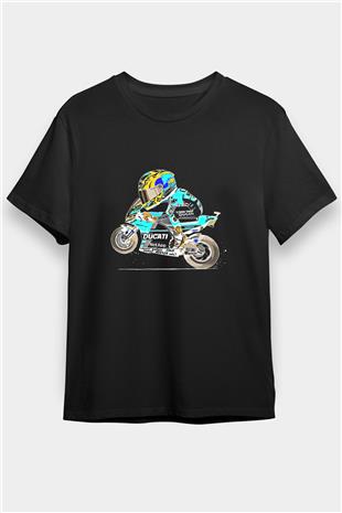 Motor Sporları - Motor sports Baskılı Unisex Siyah Tişört - Tshirt