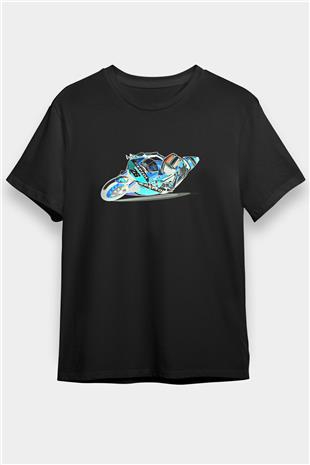 Motor Sporları - Motor sports Baskılı Unisex Siyah Tişört - Tshirt