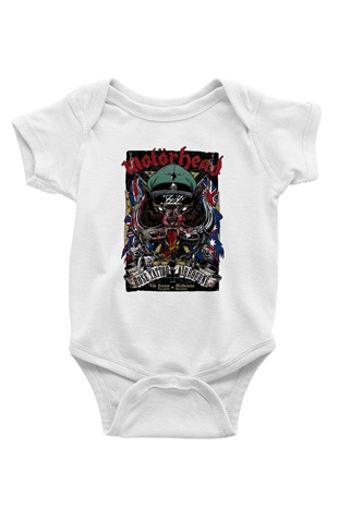 Motörhead Baskılı Beyaz Unisex Bebek Body - Zıbın
