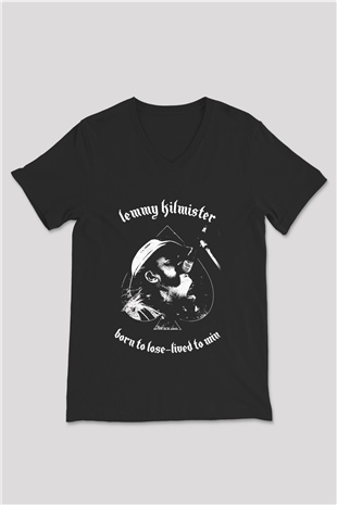 Motörhead Born To Lose Siyah Unisex V Yaka Tişört T-Shirt