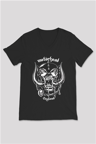 Motörhead England Siyah Unisex V Yaka Tişört T-Shirt