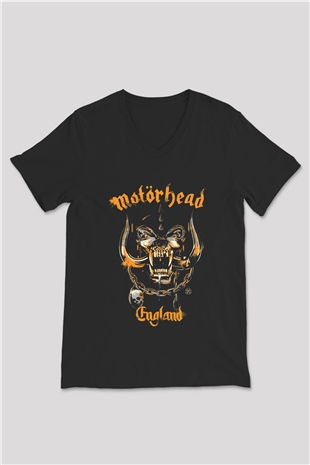 Motörhead England Siyah Unisex V Yaka Tişört T-Shirt