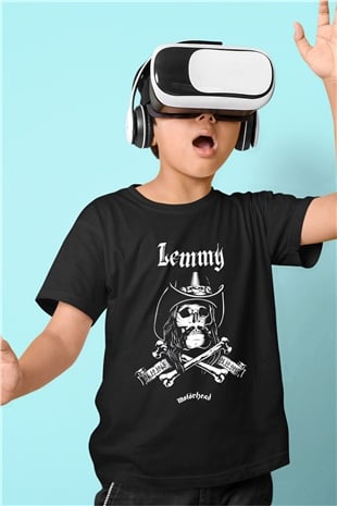Motörhead Lemmy Baskılı Siyah Unisex Çocuk Tişört