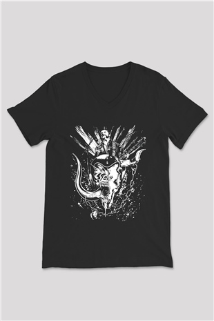 Motörhead Siyah Unisex V Yaka Tişört T-Shirt