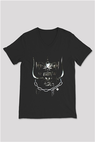 Motörhead Siyah Unisex V Yaka Tişört T-Shirt