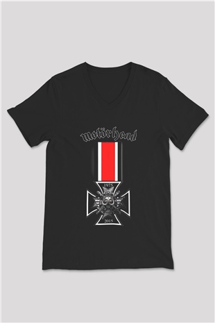 Motörhead Siyah Unisex V Yaka Tişört T-Shirt