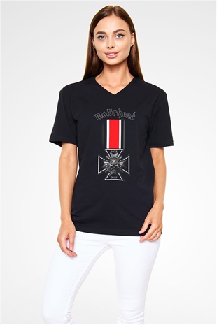 Motörhead Siyah Unisex V Yaka Tişört T-Shirt