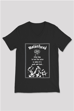 Motörhead Siyah Unisex V Yaka Tişört T-Shirt