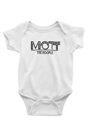 Mott the Hoople Baskılı Beyaz Unisex Bebek Body - Zıbın