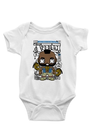 Mr T Baskılı Unisex Beyaz Bebek Body - Zıbın
