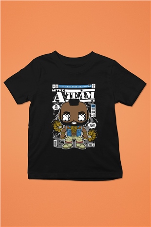Mr T Baskılı Unisex Siyah Çocuk Tişört
