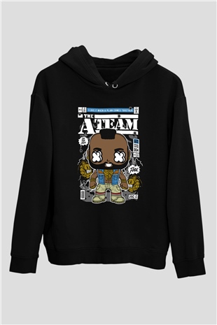Mr T Baskılı Unisex Siyah Hoodie