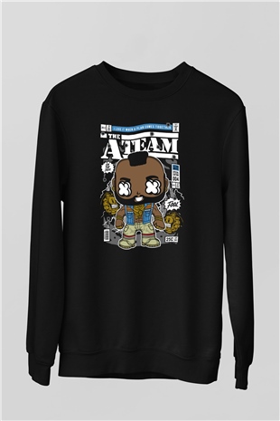 Mr T Baskılı Unisex Siyah Sweatshirt