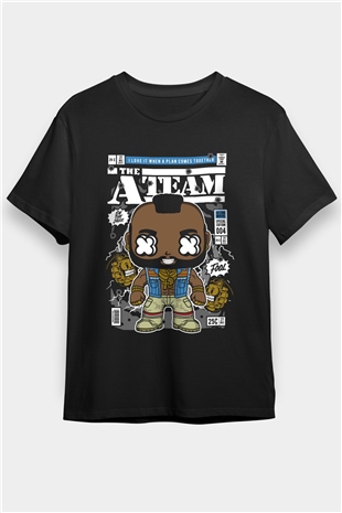 Mr T Baskılı Unisex Siyah Tişört