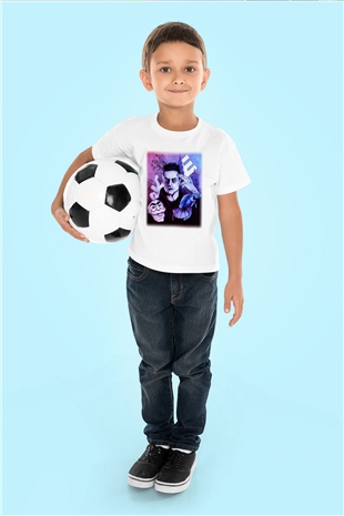 Mr. Robot Baskılı Beyaz Unisex Çocuk Tişört